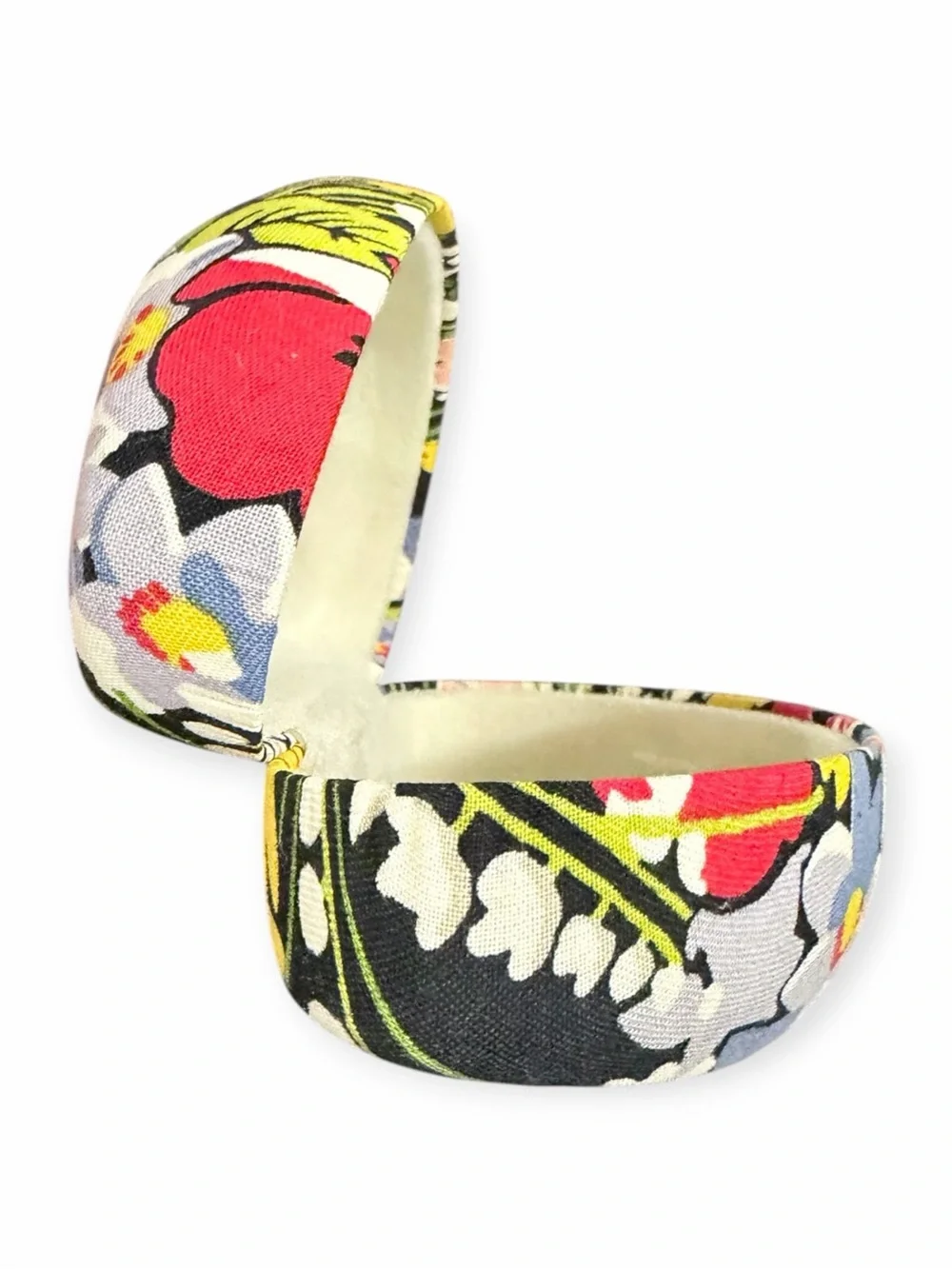 Vera Bradley Black Floral Large Clamshell Eyeglasses Sunglasses Case